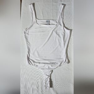 West of Melrose White Sleeveless Bodysuit Thong